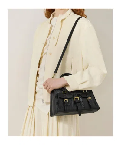 Mulberry Small Roxanne High Shine Leather Crossbody Bag In Black