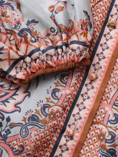 Zimmermann Paisley Floral Pure Silk Blouse With Self-tie Neck Detail In Multi