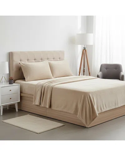 Luxury Home 4pc Microplush Sheet Set In Brown