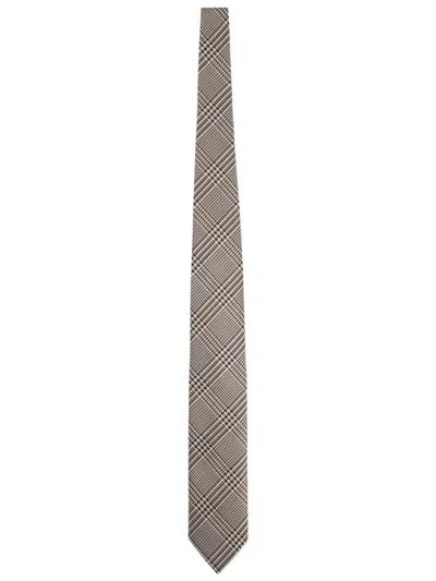 Tom Ford Silk Tie Standard Width Pointed Tip Houndstooth In Gray