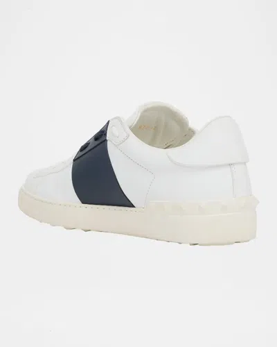 Valentino Garavani Minimalist Leather Sneakers With Contrasting Stripe Detail And Vlogo Signature In White