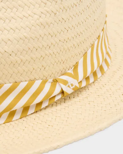 Rag & Bone Packable Striped Fedora In Neutral