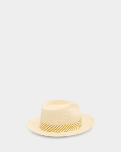 Rag & Bone Packable Striped Fedora In Neutral