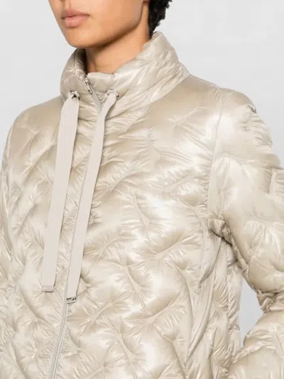 Herno Long Down Coat High Collar Quilted In Multi