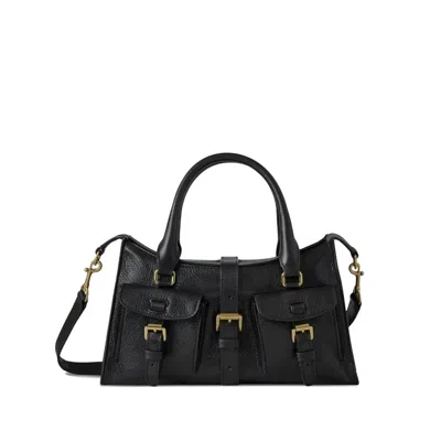 Mulberry Small Roxanne High Shine Leather Crossbody Bag In Black