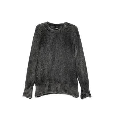 Avant Toi Distressed Spray-effect Sweater In Multi