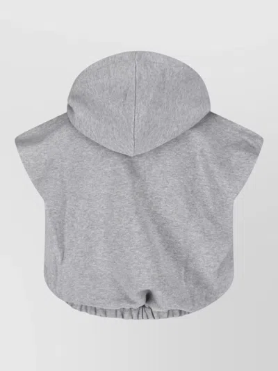 Fendi Hooded Sleeveless Top Drawstring Hem In Multi