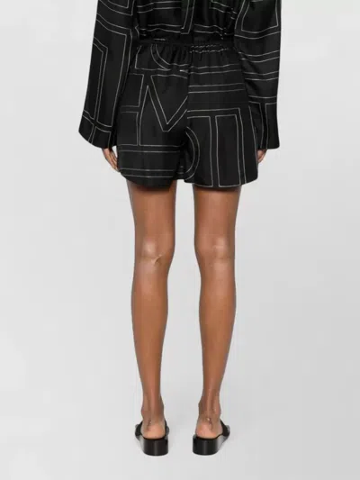 Totême Womens Black Monogram Wide-leg High-rise Silk-twill Shorts In Black