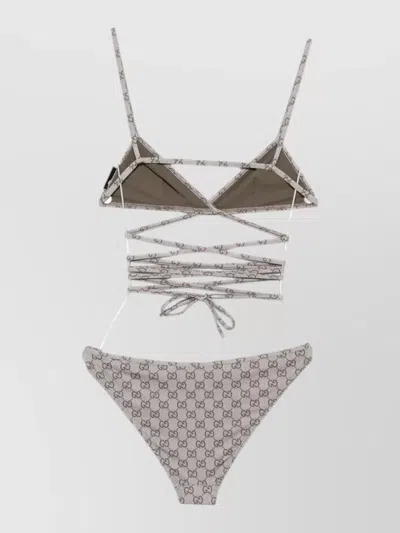 Gucci Gg Logo Triangle Bikini Set Adjustable In Multi