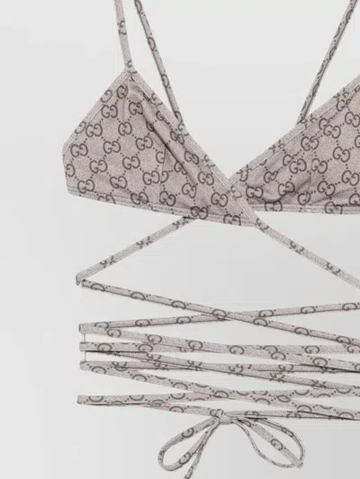 Gucci Gg Logo Triangle Bikini Set Adjustable In Multi