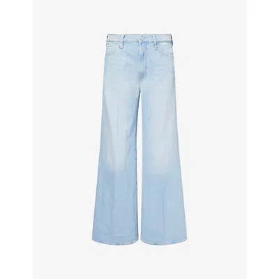 Mother Womens Shaken Not Stirred Ditcher Roller Zip Skimp Denim Jeans In Blue