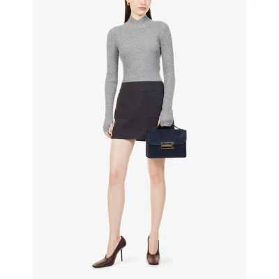 Victoria Beckham Womens Grey Marl Georgia Ribbed-knit Wool Jumper In Gray