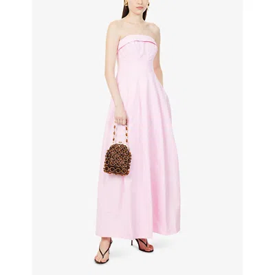 Simkhai Womens Daisy Avril Strapless Bustier Cotton-blend Maxi Dress In Pink