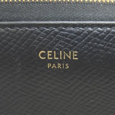 Pre-owned Celine Black Leather Long Wallet (bi-fold) ()