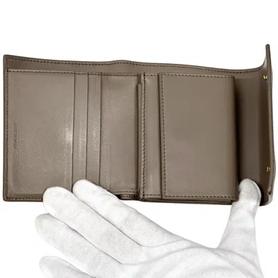 Pre-owned Celine Gray Leather Wallet (tri-fold) ()