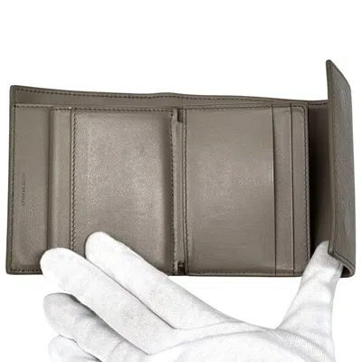 Pre-owned Celine Gray Leather Wallet (tri-fold) ()