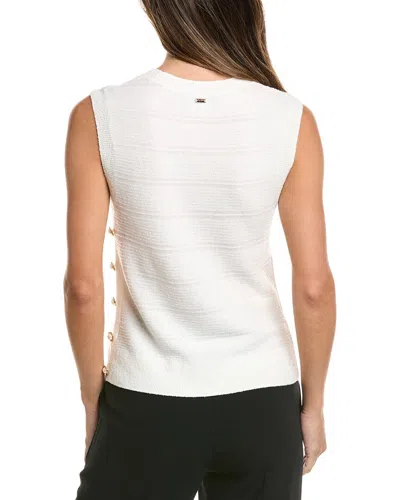 St John St. John Crew Side Placket Wool-blend Tank In White