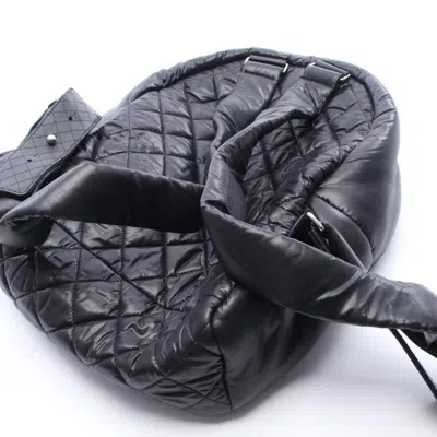Pre-owned Chanel Black Nylon Leather Backpack ()