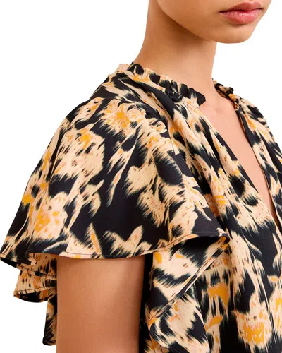 Ulla Johnson Lilo Flutter Sleeve Blouse In Multi