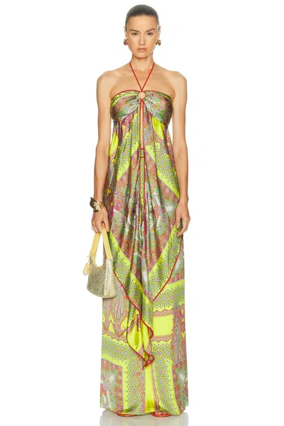 Alexis Paisley-print Halterneck Top In Multi