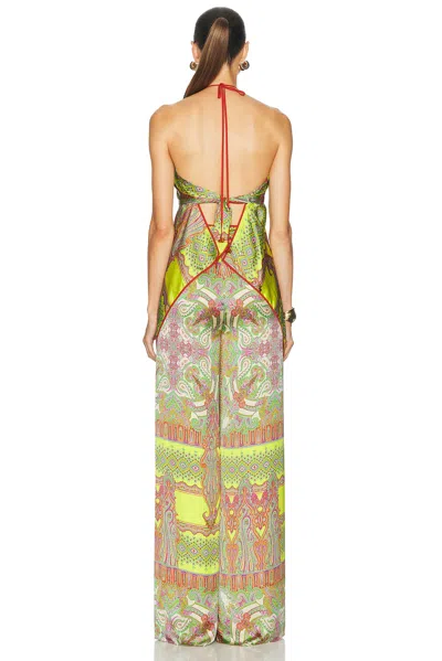 Alexis Paisley-print Halterneck Top In Multi
