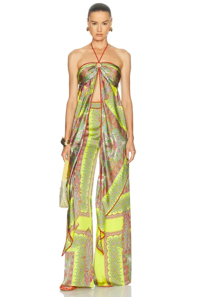 Alexis Paisley-print Halterneck Top In Multi