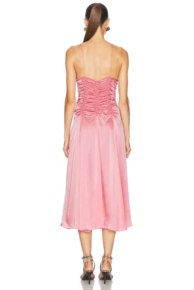 Khaite Womens Azalea Raina Ruched Silk Dress In Pink