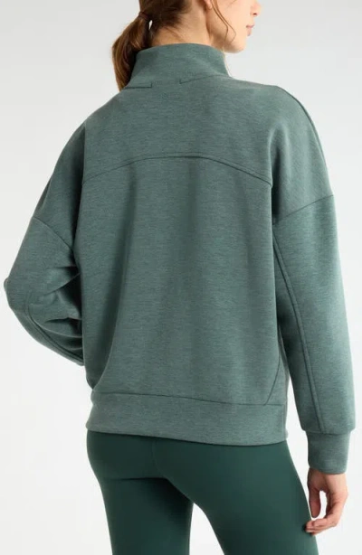 Zella Soft Luxe Half Zip Pullover In Green