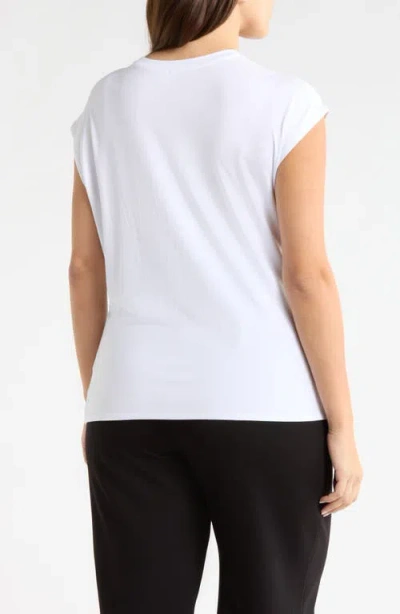 Nordstrom Cap Sleeve Drape Front Top In Multi