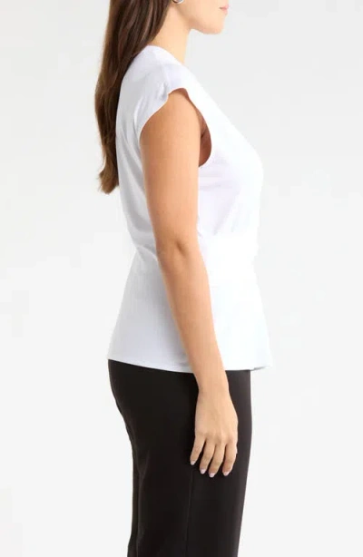 Nordstrom Cap Sleeve Drape Front Top In Multi