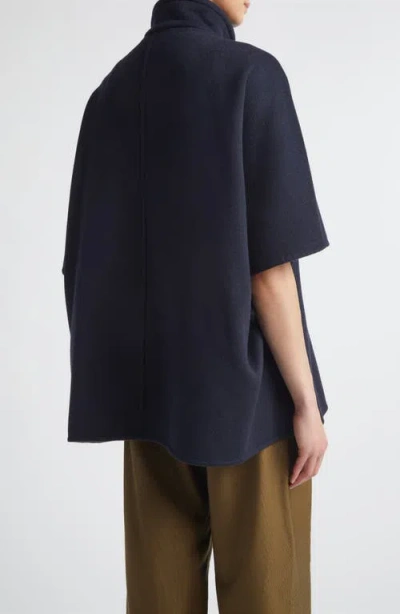 Max Mara Oversize Cashmere Cape In Blue