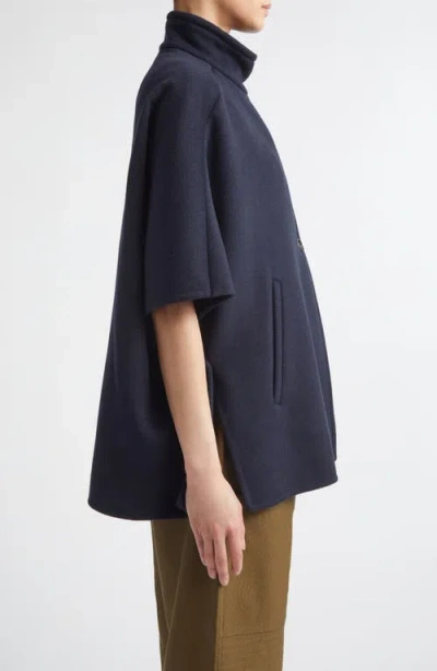 Max Mara Oversize Cashmere Cape In Blue