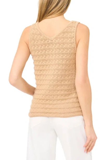 Halogenr Halogen(r) Openwork Sleeveless Sweater In Brown