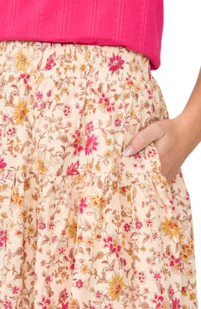 Halogenr Halogen(r) Print Pull-on Tiered Midi Skirt In Multi