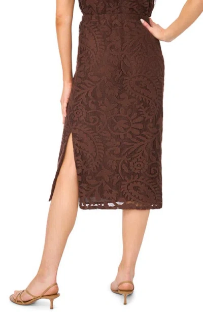 Halogenr Halogen(r) Lace Pull-on Midi Skirt In Brown