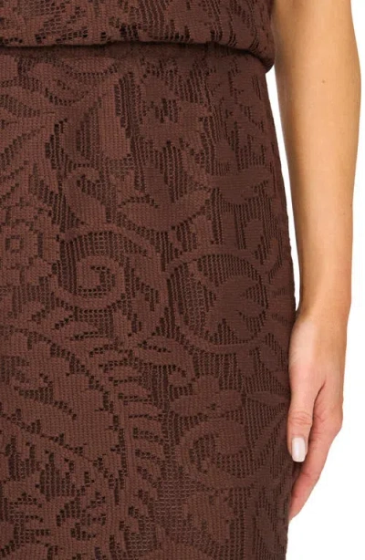 Halogenr Halogen(r) Lace Pull-on Midi Skirt In Brown