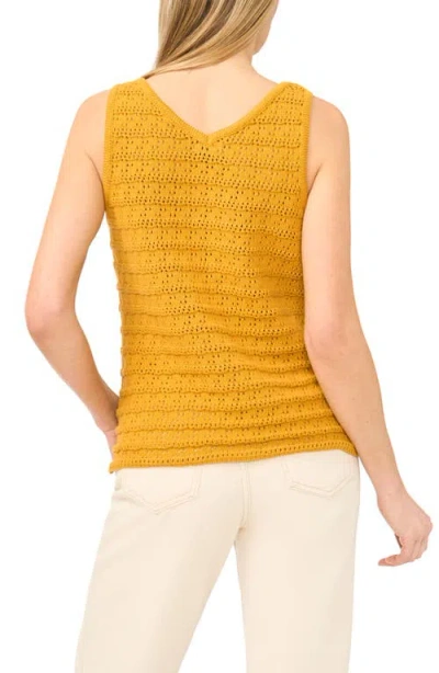 Halogenr Halogen(r) Openwork Sleeveless Sweater In Yellow