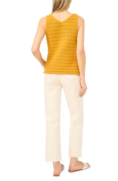 Halogenr Halogen(r) Openwork Sleeveless Sweater In Yellow