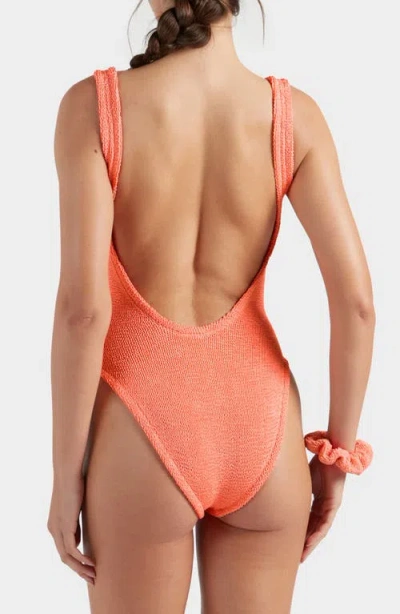 Hunza G Square Neck One-piece Swimsuit In Orange