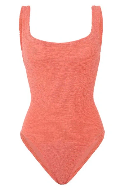 Hunza G Square Neck One-piece Swimsuit In Orange