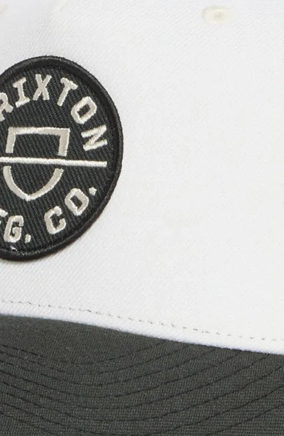 Brixton Crest X Mp Snapback Baseball Cap In White