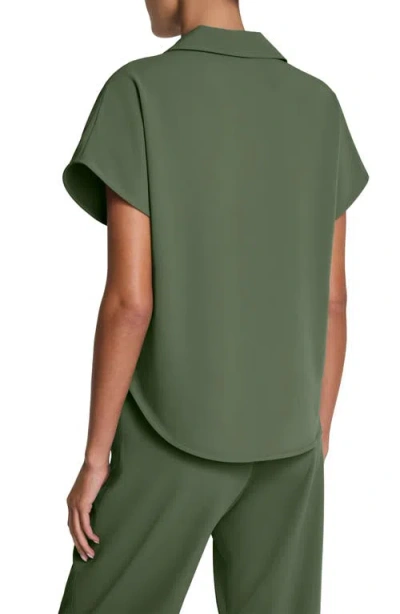 Spanx ® Oversize Short Sleeve Collared Shirt In Green