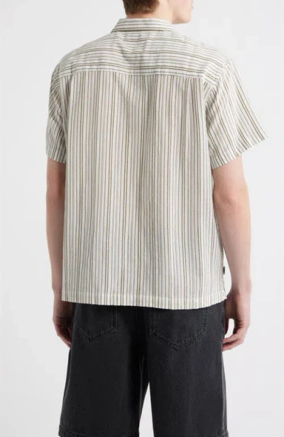 Obey Evans Stripe Camp Shirt In Multi