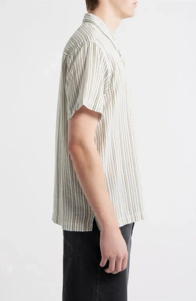 Obey Evans Stripe Camp Shirt In Multi