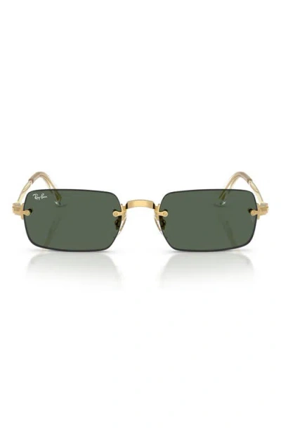 Ray Ban Ray-ban 54mm Polarized Rectangular Sunglasses In Gold