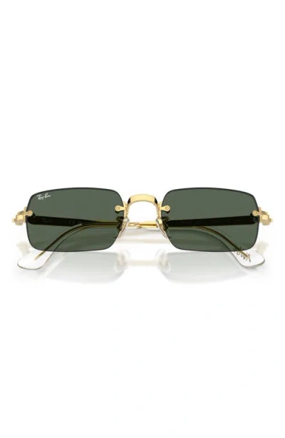 Ray Ban Ray-ban 54mm Polarized Rectangular Sunglasses In Gold