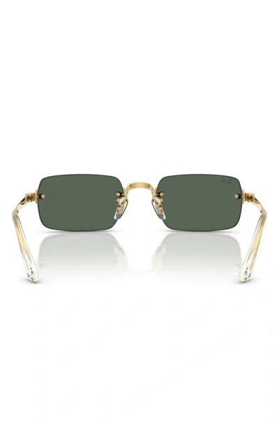 Ray Ban Ray-ban 54mm Polarized Rectangular Sunglasses In Gold