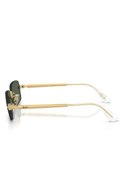 Ray Ban Ray-ban 54mm Polarized Rectangular Sunglasses In Gold