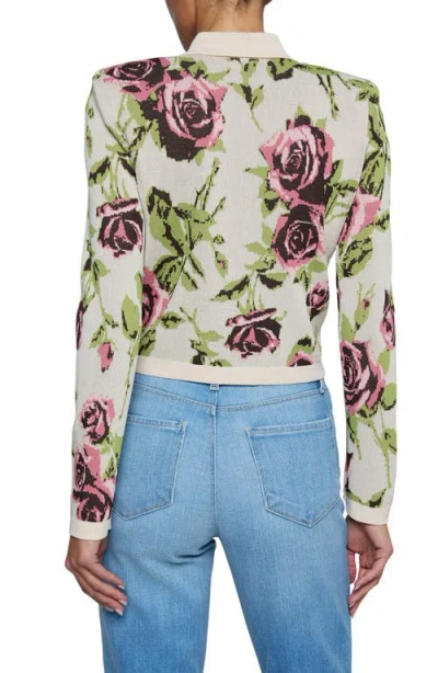 L'agence Western Toile Osiris Jacquard Cardigan In Gray