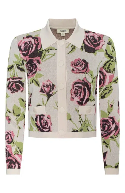 L'agence Western Toile Osiris Jacquard Cardigan In Gray